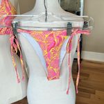 String Bikini Set Pink Yellow Tropical Size undefined Photo 5