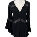 l*space L* Bloomfield Swim Cover Up Tunic Cotton Dress Black Size Large Beach Pool Photo 0