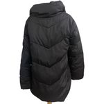Universal Standard ‎ J. Crew Chevron Puffer Coat large black winter EUC Photo 3
