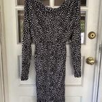 Old Navy Black/ White HEARTS Faux Wrap JERSEY Tie Waist Dress Maternity Sz XXL Photo 5