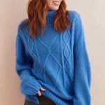 Aerie Cozy Blue Cable Knit Sweater Photo 0