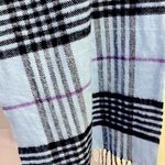 Source Unknown 100% Cashmere Unisex Blue Plaid Tassel Winter Scarf 72” by 12.5” Photo 3