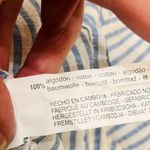 ZARA  blue white striped blouse top with tie size small Photo 6