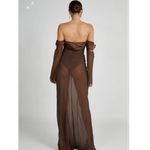 Meshki Ivanna Mocha Off Shoulder Maxi Dress Photo 3