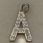 Sterling silver NWT 18” chain with rhinestone initial A Photo 1