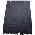 Talbots  Skirt Petites 14P Black Lace Pencil Office Business Party Goth Glam Work Photo 0