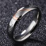 2pcs Heart Shaped Couple Rings Silver Photo 2