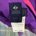 Columbia Reversible Down Puffer Jacket Vintage Hot Pink Purple Large Ski Coat Photo 4