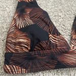 Soma  SWIM Plunge Bikini Top in Lovina Beach Palm M Black Brown Sz. Small NWT Photo 7