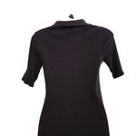 Calvin Klein  Black Knit Rib Short Sleeve Ballet Polo Sweater Midi Dress Medium Photo 8