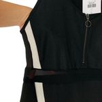 Topshop  Dress Size 10 Sleeveless Mesh Zip Front Black Sporty Stripe New Photo 3