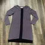 Michael Kors Black and White Diamond Sheath Dress Long Sleeve Stripe Size Medium Photo 5