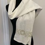 Michael Kors Cream Ivory Off White Gold Studded Logo Scarf MK NWT Photo 0