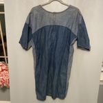 Life in Progress Denim Colorblock Short Sleeve Shift Dress Women's Size S Photo 1