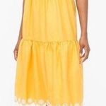 J.Crew Saffron Embroidered Scallop Yellow Midi Dress - 2 Photo 0