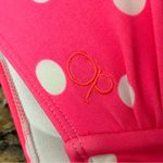 OP Vintage Y2k Retro pink Polka Dot Halter Bikini Top Foam Cups XL 15/17 Pinup Photo 6