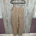 Enza Costa Revolve Tan 100% French Linen Minimalist Jumpsuit Womens Size Small Photo 4