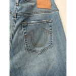 True Religion  Cameron Slim Boyfriend Jeans Distressed Purple Mesh Denim Size 24 Photo 5