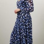 Monique Lhuillier Rtr sz6 ML Melanie Dress floral printed v-neck dark midnight Photo 2