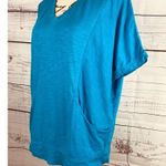 Chico's Weekends 0 Dolman Tee Shirt Womens S Pouch Pocket V Neck Short Sleeves Photo 3