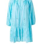 MELISSA ODABASH Ashley Turquoise Eyelet Detail Cotton Swim Cover Photo 0