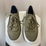Eileen Fisher  Prescot Sneaker 6.5 Olive Green Nubuck Platform Lace-Up Shoes Photo 1
