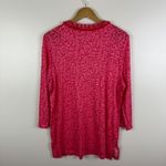 Chico's 100% Linen Reef Embellished Tunic Sz 2 Large Pink Resort Beachy Colorful Photo 5