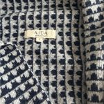 A. IDA Italy Waterfall Sweater Cape Size Small Navy Grey Wool Blend Blue Photo 2