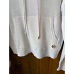 Michael Kors  White Waffle Knit Hoodie Pocket Drawstring Casual Womens Size M Photo 3