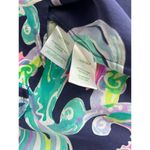 Lilly Pulitzer  Elsa Top 100% Silk Long Sleeve Split Neck Blouse Blue Siz… Photo 9