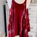 Maj Deep Red Tank Top Tie Dye Flowy Beach Coverup Womens Small Photo 1