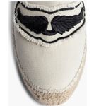 Zadig & Voltaire Canvas Espadrille Slip on Flat, Cream/Black, Size 11, NWOT Photo 13