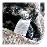 Lulumari  ecru black chunky geometric print fuzzy sweater S/M Photo 3