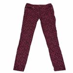 Free People Burgundy Maroon Floral Corduroy Skinny Pants size 30 Photo 2