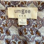 Umgee Brown and White Pleated Midi Dress with Long Sleeves Photo 4