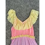 Pitusa Rainbow Ruffle Mini Dress S Petite Tiered Flowy Colorful Flutter Sleeves Pink Size undefined Photo 9