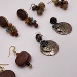 Lot Of 5 Costume Earrings Pierced Dangle Drop Brown / Earth Tones Photo 6