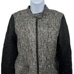 Marc New York Andrew Marc Wool Blend Tweed Vegan Leather Moto Jacket Coat Photo 2