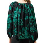 Sugar Lips  Krypton Floral Marica Balloon Sleeve Top size 2X Emerald Black NWT Photo 1