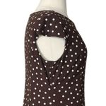 Jones Wear Dress A-line Midi Jersey Knit Brown White Polka Dot Women’s Size 16 Photo 6