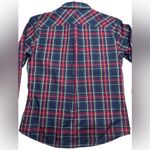 UNTUCKit Sadie Casual Long Sleeve Button Down‎ Womens size 2 Navy Red Plaid Photo 7