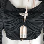 House Of CB London Women's Crop Top Yili Ruched Long Sleeve Black XS Photo 2