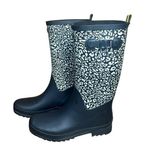 Vera Bradley  Womens Black Rubber Animal Print Camocat Tall Rain Boots Size 8 Photo 0