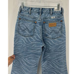 Wrangler ZOE ZEBRA FLARES raw hem high waisted western rodeo festival size 27 Photo 4