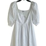 Dainty Hooligan White Cotton Babydoll CottageCore Puff Sleeves Dress- SZ S Photo 0