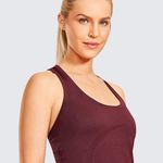 Women's Active Seamless Workout Tank Tops Racerback Athletic Running Yoga Gym Shirts Long Length Photo 3