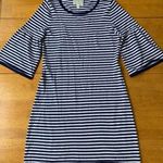 Sail To Sable  Bell Sleeve Sailor Midi Dress Knit Pullover Boho Chic Navy, Size S Photo 1