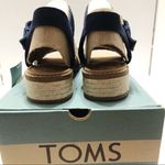 Toms NEW Camilia Navy Suede/Coupe Denim Espadrille Sandal Womens Size 6.5 Photo 3