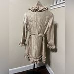 Samuel Dong shimmer champagne bubble ruffle hem coat/dress sz small Gold Photo 6