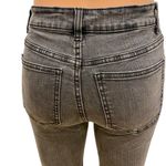 ZARA  Womens Gray Denim Jeans High Rise Slim Straight Flare Bottoms Raw Hem Sz 2 Photo 5